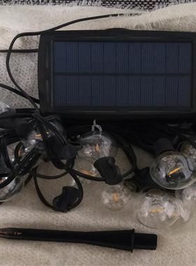 G412铜线球泡灯E太KNF外阳0能板户装饰灯泡防水灯线可以接插电款