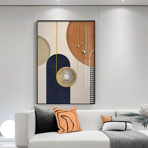 现代奢风客厅装饰画走廊挂轻画抽入象户进门玄关酒店走轻奢风廊壁