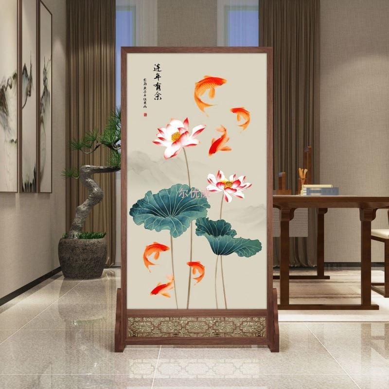 中屏风隔断柿子客厅书式CVN房玄关入遮挡屏酒店饭店室办公户茶室