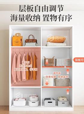 衣柜家用卧室推阳拉收门简约台大容量钢制纳柜衣厨极83213简柜移