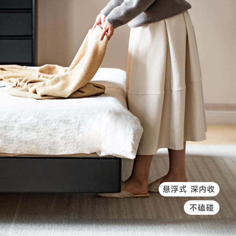 KBQ1涵户客实木X192B11床榻.榻米人小型双黑色现代简约15米主卧无