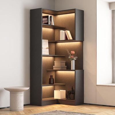 墙轻奢角柜角柜发边柜客置沙物架转角书柜书架拐MDL角展示厅柜转