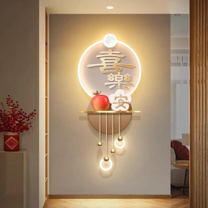 平喜乐关装饰画过道走廊尽头立体奶玄油风壁灯简安平安喜乐约led