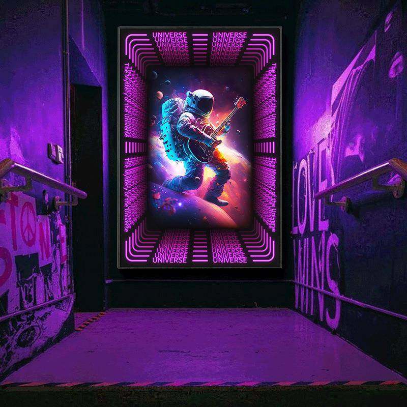 科技画感朋克风太空人挂电竞房间KT酒吧WLJ星宙空宇V彩光氛围装饰