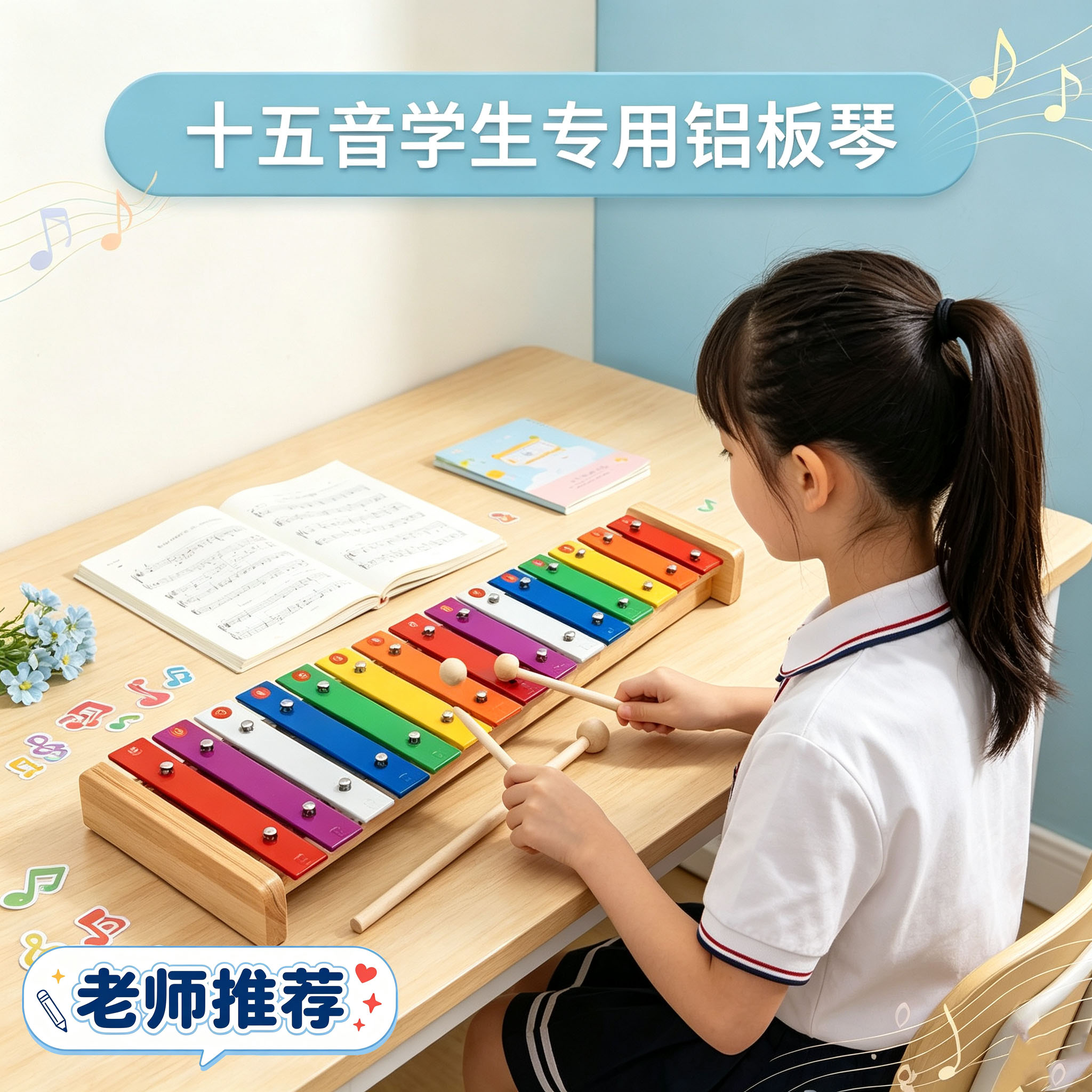 15音敲琴木制八音琴儿童音乐玩具