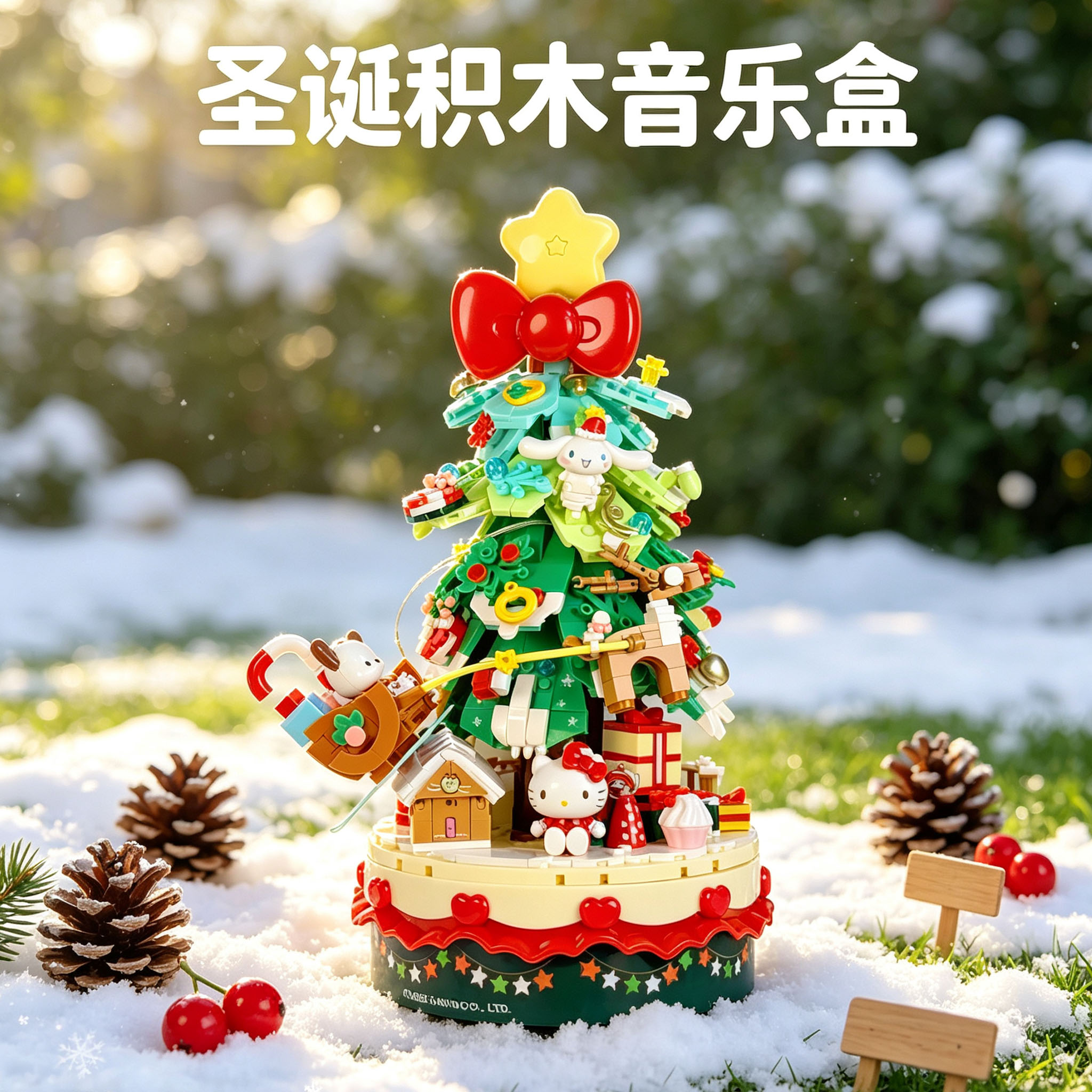 圣诞树八音盒三丽鸥HelloKitty图片