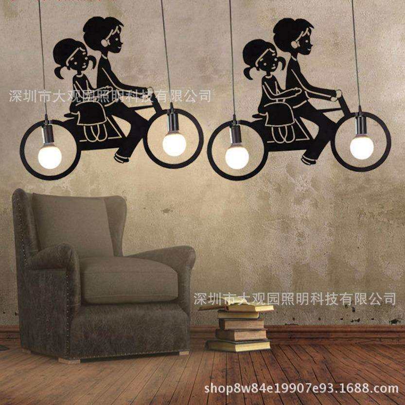 复古 个性吊灯铁艺创意餐厅咖啡厅吧台服装店英文字母数字组合灯