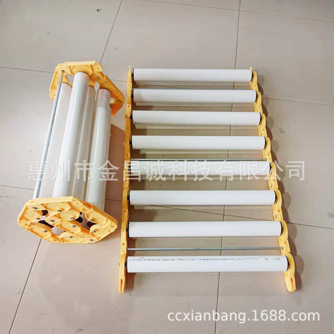 仓库物流快递货柜装卸货无动力PVC滚筒输送梯便携可折叠滑梯
