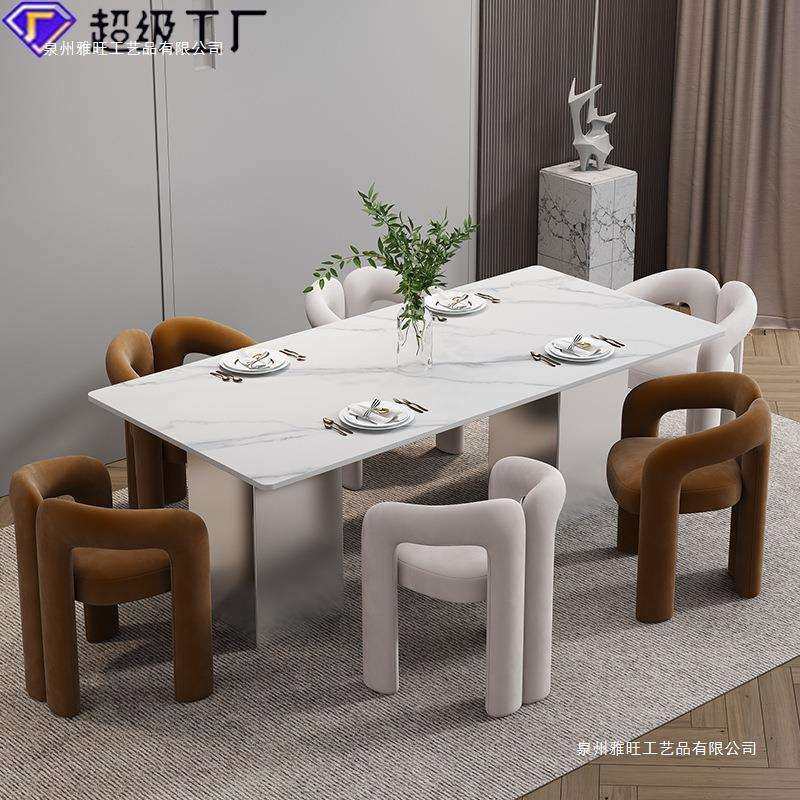 客厅轻奢岩板餐桌椅组合 现代简约家用小户型长方形餐厅白色餐桌,玩具/童车/益智/积木/模型,毛绒/玩偶/公仔/布艺类玩具,淘宝优惠券,粉丝福利购,淘宝优惠卷