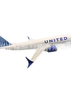 47cm美联合航空Scale 1:85 B737-MAX8 United飞机模型带灯带轮