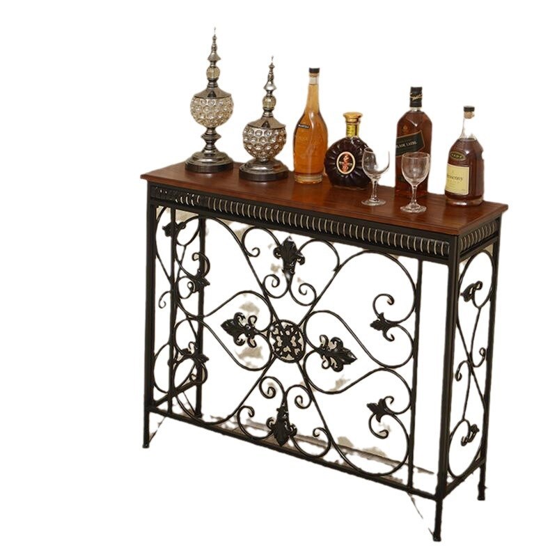 欧式进门入户客厅玄关桌美式案台墙边柜铁艺暖气片装饰架遮挡罩