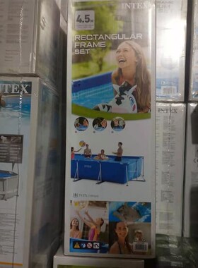 intex 28273长方形管架水池 支架游泳池 养鱼池 家庭水池钓鱼池