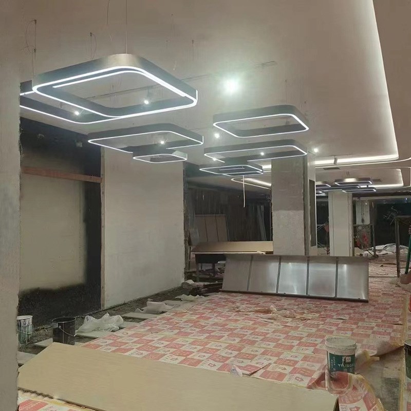 定制折弯线性灯槽弧形铝槽圆矩造型线条灯铝合金弯弧灯带槽吊顶灯