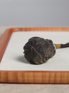 艺铭仙苑香白菜木雕手把件新款百车载挂件随身文玩把件