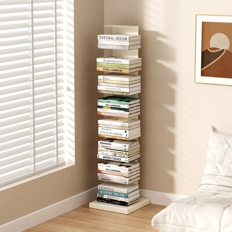 隐形书架落地靠墙转角收纳置物架客厅小型铁艺展示架简易创意书柜