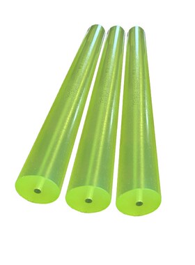 聚氨酯空心棒材减震PU空心管进口黄色弹性胶棒橡胶棒优力胶棒切割