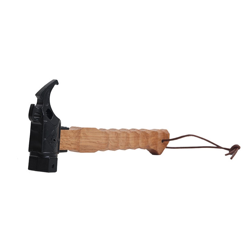 户外实木不锈钢八角锤露营帐篷地钉锤多功能拔钉器开瓶器天幕锤子