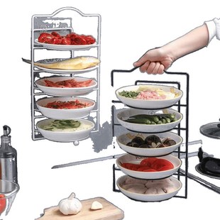 备菜置物架火锅配菜盘收纳架多功能多层放剩菜架子厨房盘子托