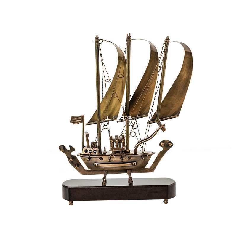 工艺船美式轻奢一帆风顺帆船摆件电视柜办公室书房桌面家居饰