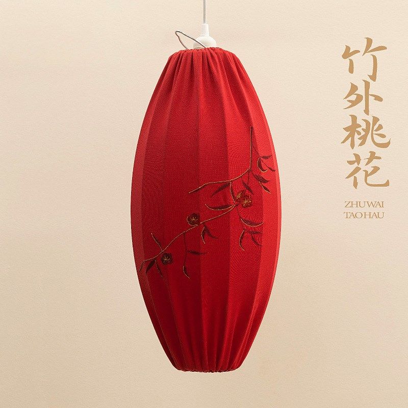 新年大红刺绣灯笼新款2025蛇年宫灯挂饰元宵春节庭院阳台门口装饰