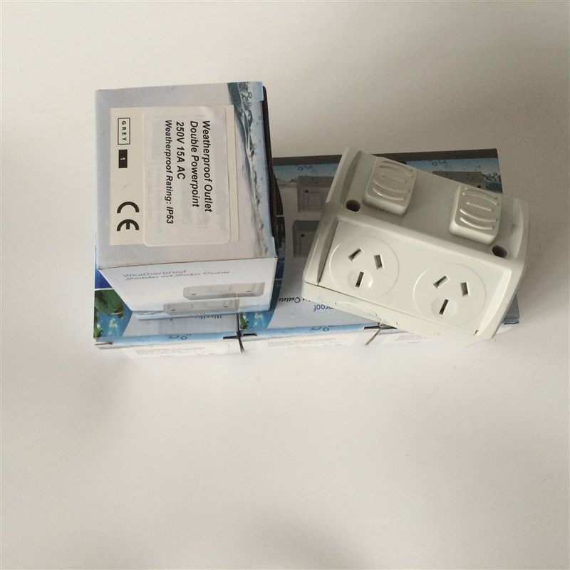 澳标SAA户外工业防水插座2位两开两插/澳式拨动开关插座10A 15A