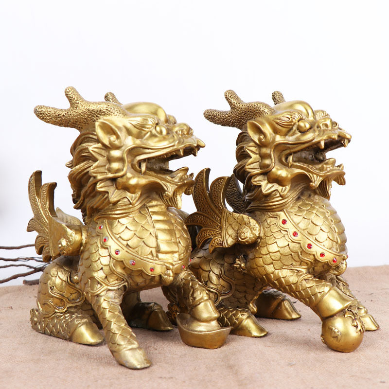 杨铜记厂家批发 铜无底财富麒麟 财福麒麟摆件