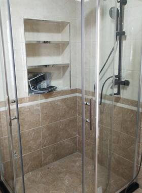 简易门淋浴房整体弧扇形浴室淋浴卫生干隔湿分离断玻璃洗澡间DZS