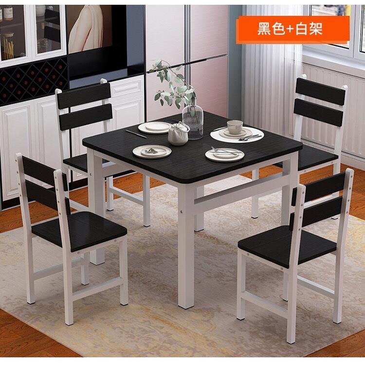 桌简易正方形桌家用小EEY桌户型饭家用现代简约餐椅组合四方吃饭