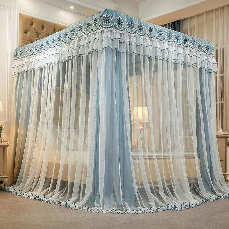 蚊帐家床GRW用防尘式带顶布公主架风欧式宫廷落地带支遮光帘2025