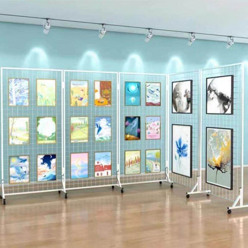 折叠示网QON格展示架展览架户外展画室画幼儿园展作品展示架家用