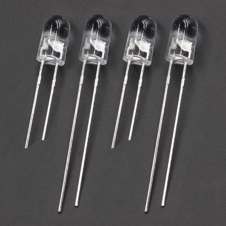 直插式LED[七彩]F5灯珠F5M/5M发闪光二极管圆头透明七快慢闪彩高