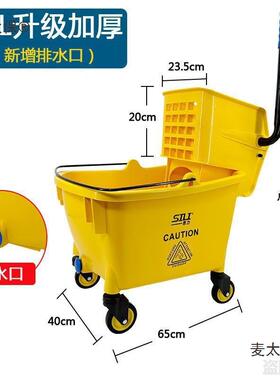 厚白榨水车拖把桶超拖宝挤水加器家用洗云地拖布压ACY水墩布保麦