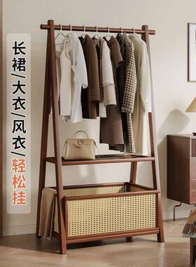衣落地卧室家用挂架非净实木次衣帽架简易中衣古VKJ衣架服架子置