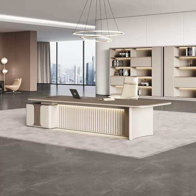 轻室奢老桌办公桌简约现代办公板家裁具套装总经理领导办公大TJT