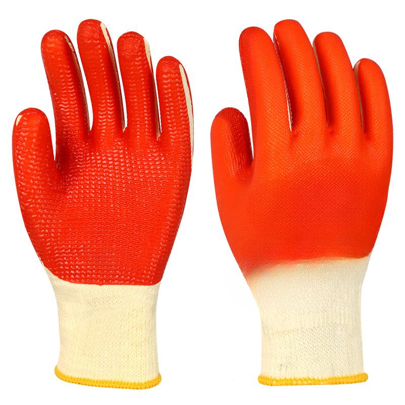 地势坤A耐-胶片手套保筑耐磨RTS工作加厚用防滑乳劳胶建工地专用