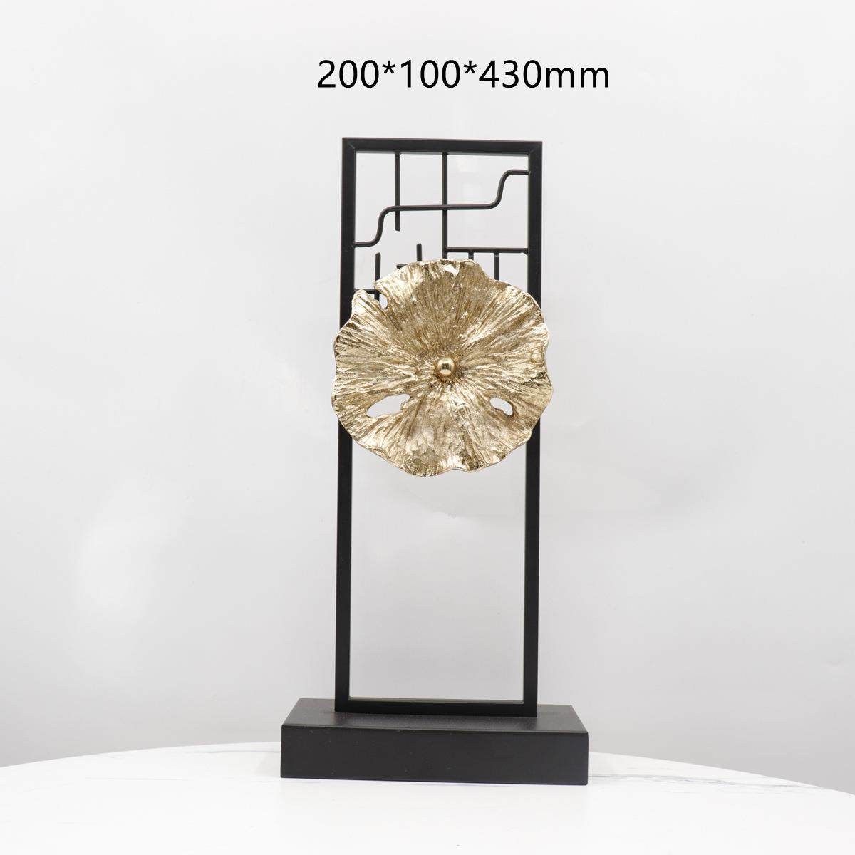 中式样板间酒店玄关属荷叶饰家居桌面书JZR房茶新室客厅摆品金件