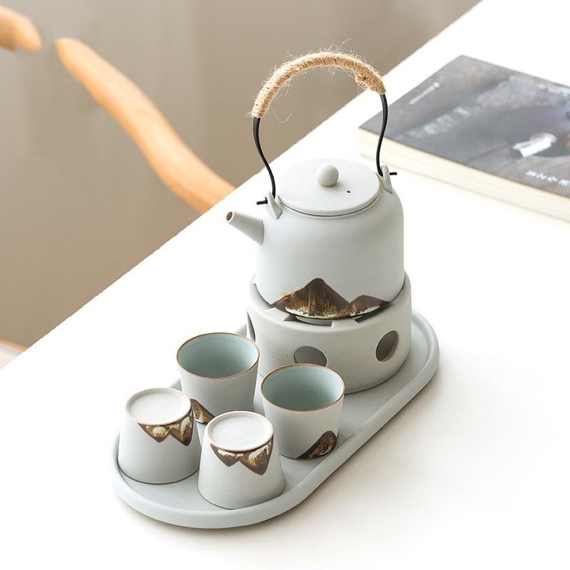 山水釉茶酒精灯蜡BWJ烛温茶煮炉室内加热烧水彩茶画具套装