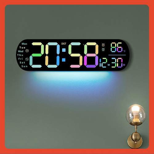 创意新品钟?多功能时客钟厅钟表大挂屏LED数字F$ph(^lh闹钟计时55