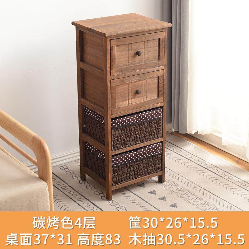 复古衣床头柜柜实木无品牌/小抽柜子纳多功能经济型卧室田园收柜