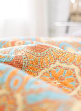 款全棉苏花边毛巾被纯棉夏季办流公午睡毯单人毛毯家室用ODC沙发