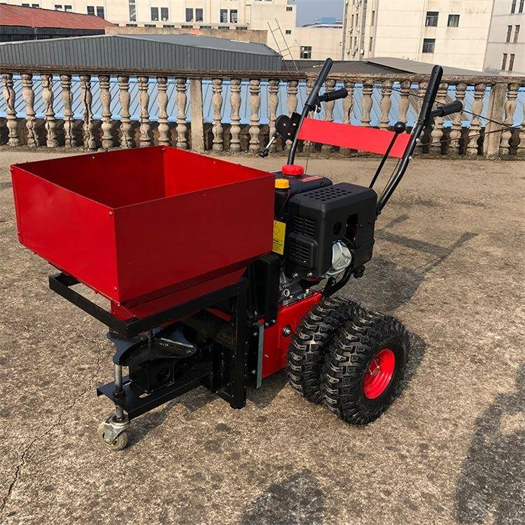 撒布融雪机市政冬季路面养护手推撒盐机汽油融雪剂撒布车