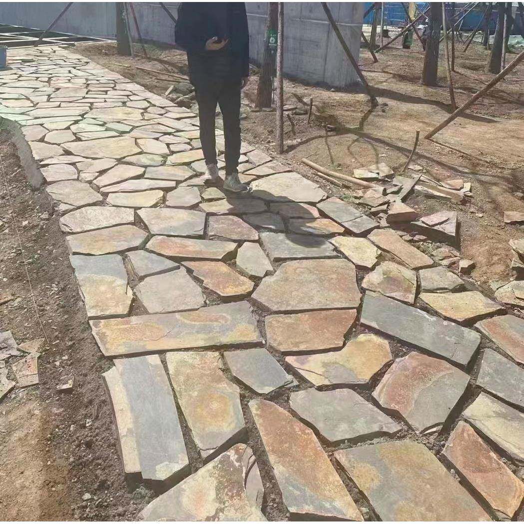 色锈860青板不规石则碎拼片石板岩户外墙砖园仿古文化石林铺路地