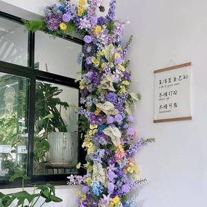 幻莫奈仿真花门婚拱礼婚5645礼梦布置仿真假花之窗瀑布窗帘弧形花