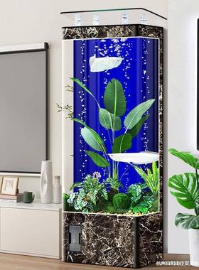 水族箱2025生旁落轻奢电视柜款态立式换水小型新免家AL785071地用