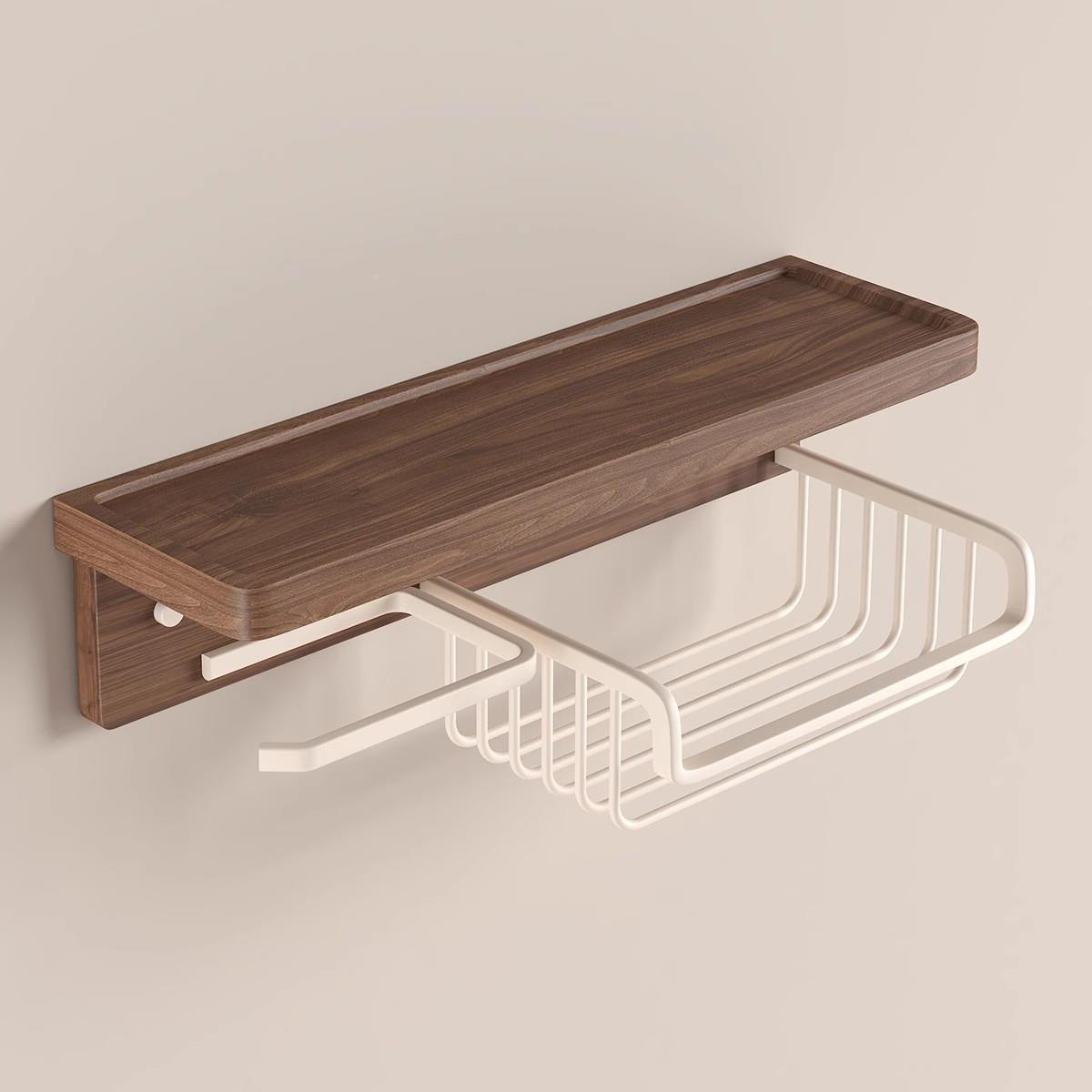 美拉德纸盒桃木纸巾篓置物架卫抽生1145厕间所纸巾盒胡环保实木收