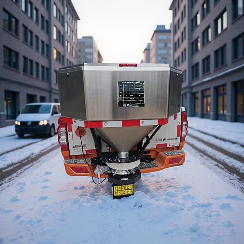 304不锈钢电动皮卡车后挂式融雪剂撒布机景区高速匝道除雪撒盐机