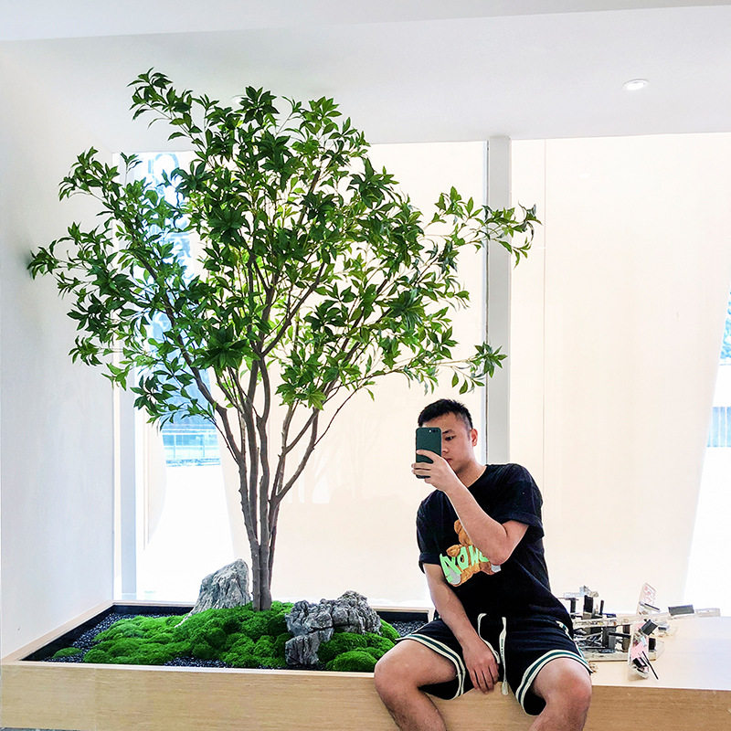 高端马醉木仿生绿植大型假树简约景观仿真植物橱窗造景室内装饰树