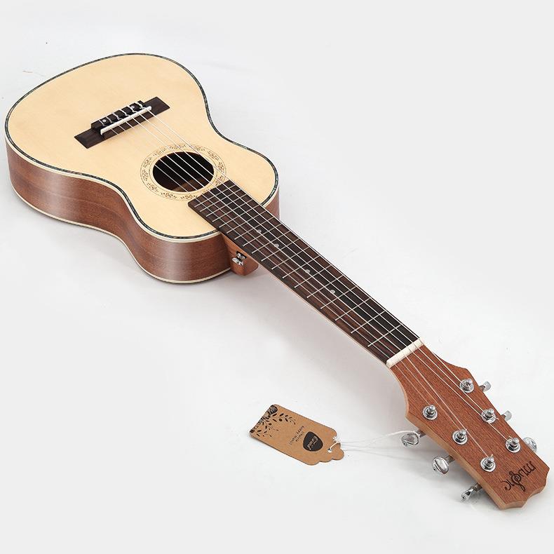 28寸克里里CS-YSLL云杉沙比利ukulele吉他丽丽6弦吉琴他尤厂家直