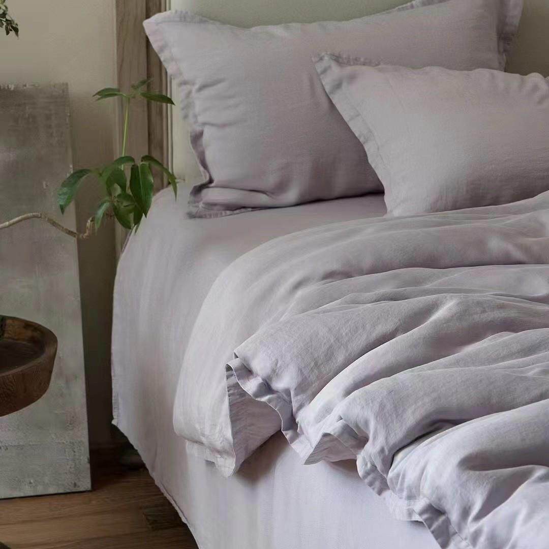 8做旧小0支绒感兰精天丝宽边四件被套套床单凉感丝滑床上MYL用品