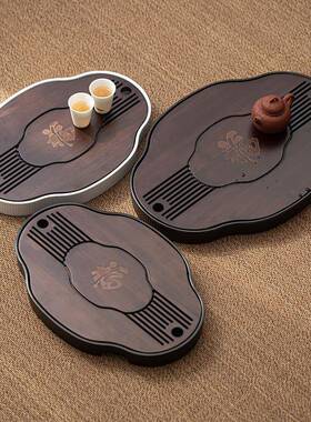 重竹圆形62276茶盘家用竹台制密铵茶奢具托盘小轻现代新中式储茶